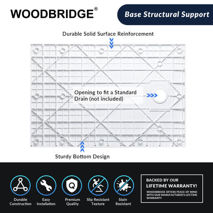 Prism Offset Zero Threshold Solid Surface Shower Base Pan