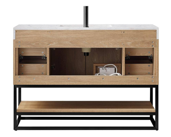 [CLEARANCE] 48" Alistair 48B Bath Vanity Base - Oak Finish