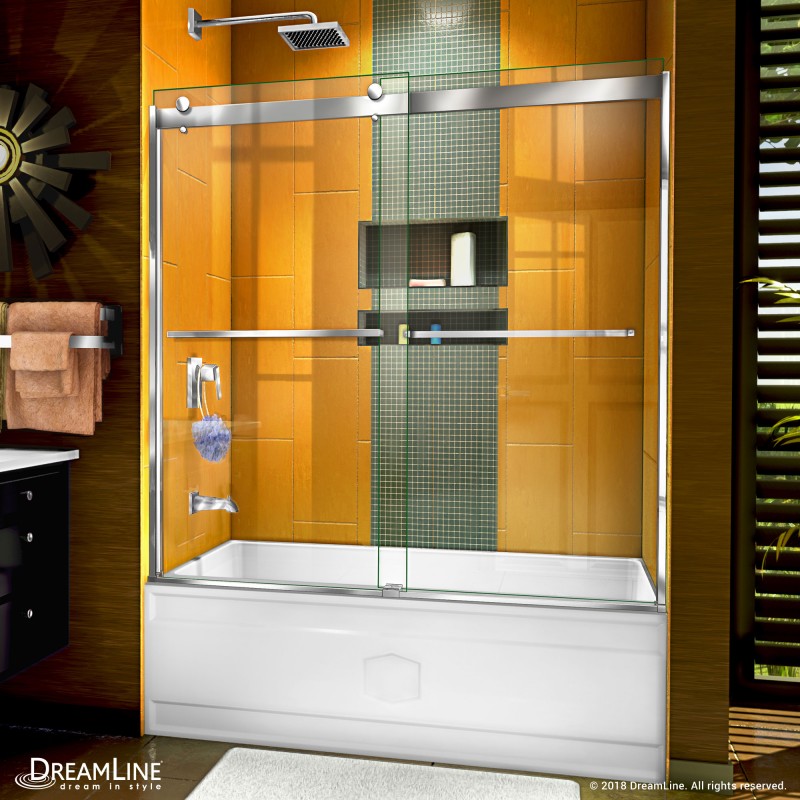 Sapphire Semi-Frameless Double Sliding Shower Door