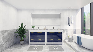Dolce 84" Freestanding Vanity With Reinforced Double Acrylic Sinks