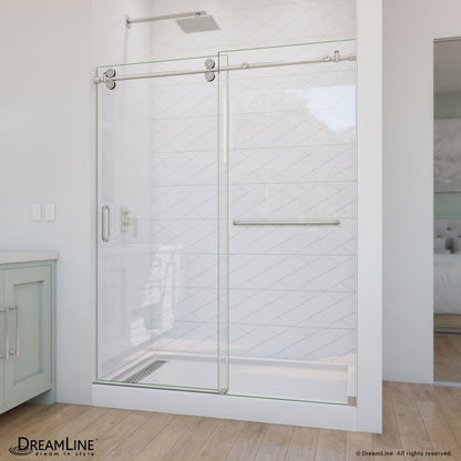 Enigma-CXO Frameless Single Sliding Shower Door with Towel Bar