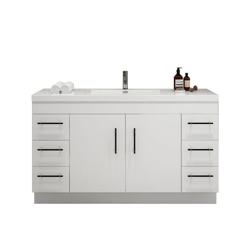 Elsa 60" Freestanding Vanity With Reinforced Acrylic Sink