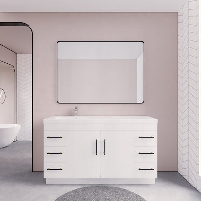 Elsa 60" Freestanding Bathroom Vanity with Acrylic Integrated Sink Top