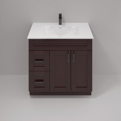 RTA Espresso Shaker 36" Freestanding Bathroom Vanity Combo Base with Optional Quartz or Ceramic Countertop