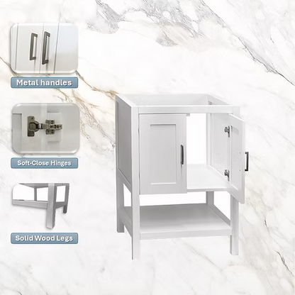 Monterey 30" Freestanding Bathroom Vanity with Solid Surface Integrated Sink Top
