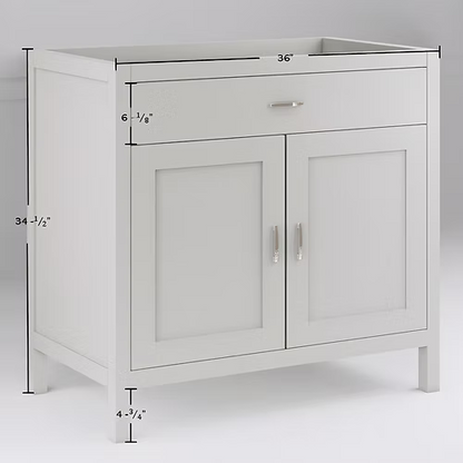 Newport 36" Freestanding Bathroom Vanity with Solid Surface Integrated Sink Top