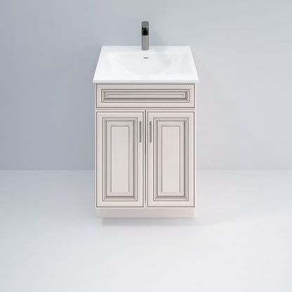 RTA Antique White Raised Panel 24" Freestanding Bathroom Vanity Sink Base with Optional Quartz or Ceramic Countertop
