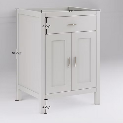Newport 24" Freestanding Bathroom Vanity with Solid Surface Integrated Sink Top