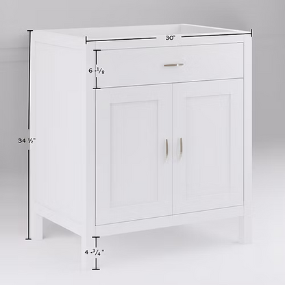 Newport 30" Freestanding Bathroom Vanity with Solid Surface Integrated Sink Top
