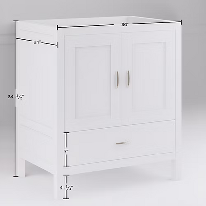 Catalina 30" Freestanding Bathroom Vanity with Solid Surface Integrated Sink Top