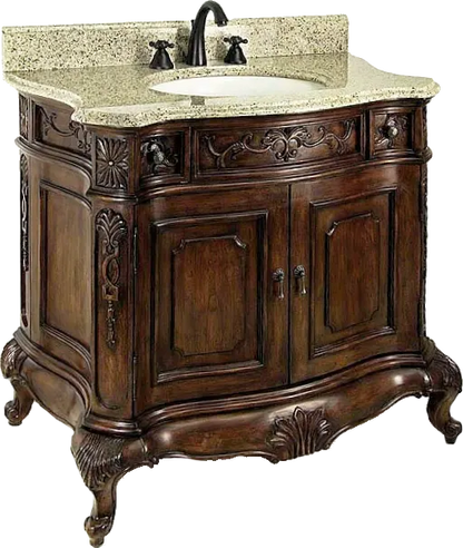 [CLEARANCE] Empire Industries Lido Dark Wood 36” Bathroom Vanity [BASE + COUNTERTOP]