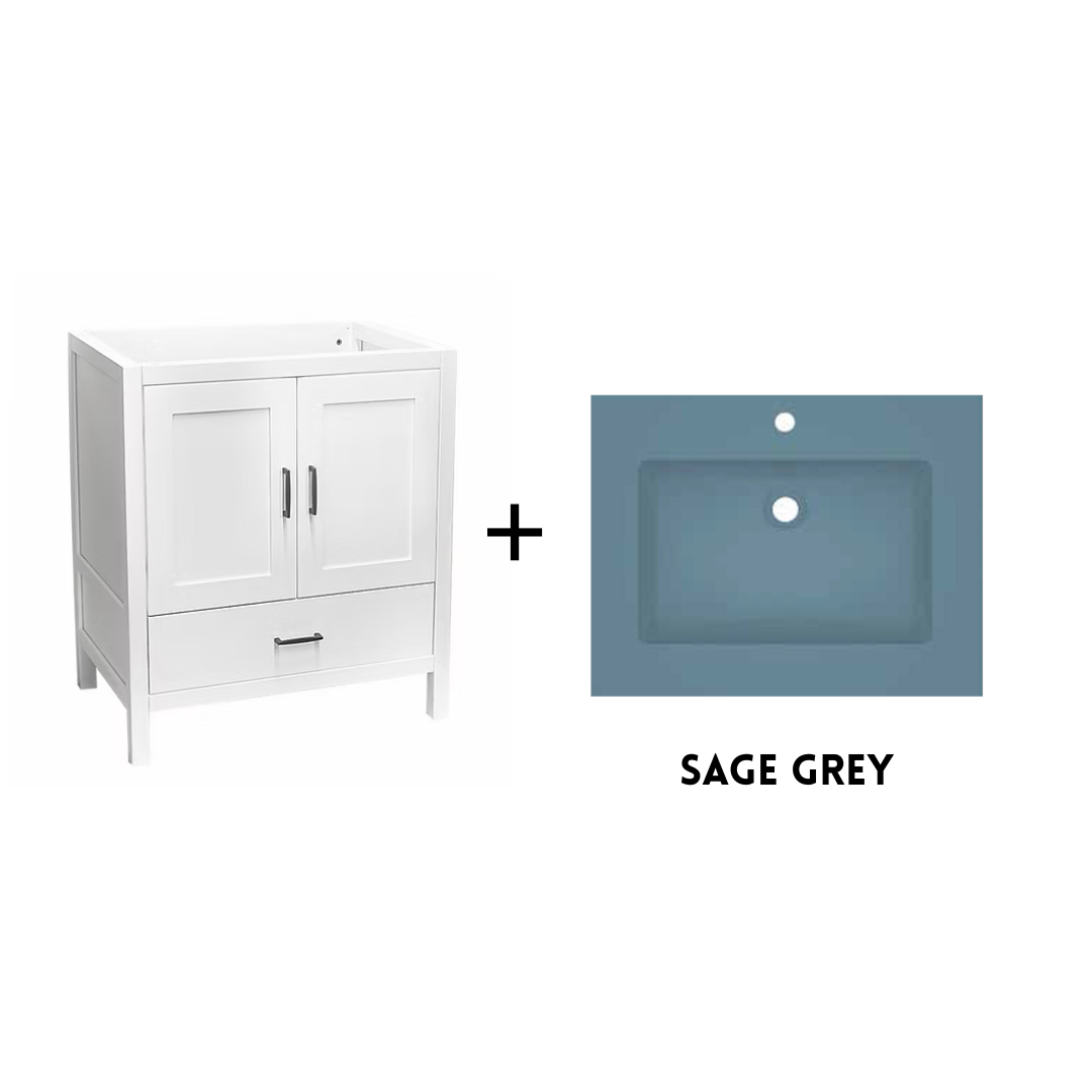 Catalina 36" Freestanding Bathroom Vanity with Solid Surface Integrated Sink Top