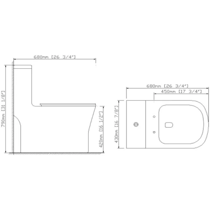 Lincoln One-Piece Dual-Flush Elongated Toilet