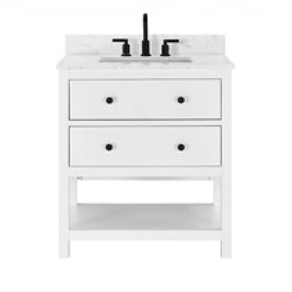 Lorenzo 30" Freestanding Bathroom Vanity with Engineered Stone Top and Vitreous China Undermount Sink