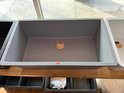 [CLEARANCE] 33 Inch Gray Single Bowl Composite Kitchen Sink