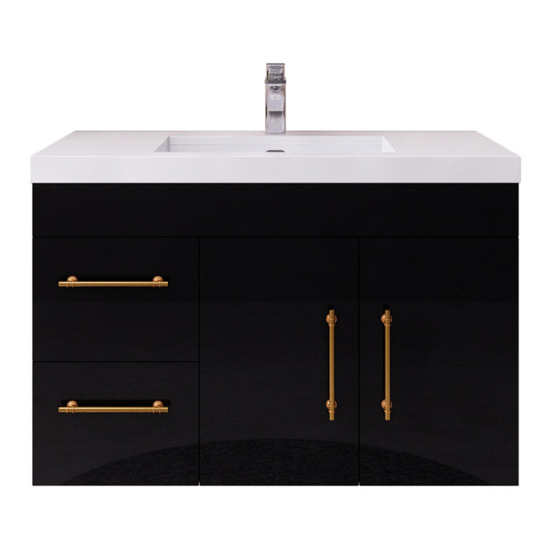 Elsa 36" Wall Mounted Bathroom Vanity with Reinforced Acrylic Integrated Sink Top