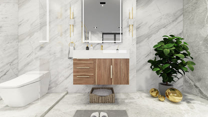 Bethany 36" Wall Mounted Bathroom Vanity with Reinforced Acrylic Integrated Sink Top