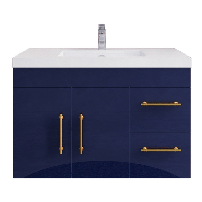 Elsa 36" Wall Mounted Bathroom Vanity with Reinforced Acrylic Integrated Sink Top
