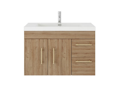 Elsa 36" Wall Mounted Bathroom Vanity with Reinforced Acrylic Integrated Sink Top