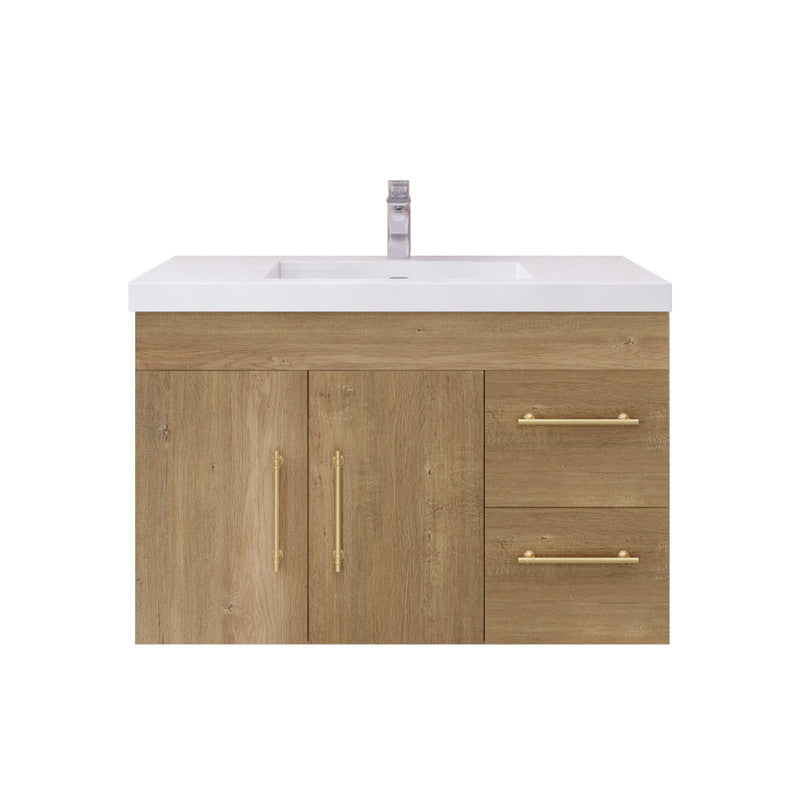 Elsa 36" Wall Mounted Bathroom Vanity with Reinforced Acrylic Integrated Sink Top