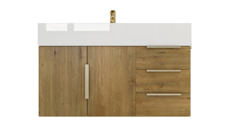 Bethany 36" Wall Mounted Bathroom Vanity with Reinforced Acrylic Integrated Sink Top