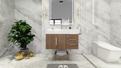 Bethany 36" Wall Mounted Bathroom Vanity with Reinforced Acrylic Integrated Sink Top
