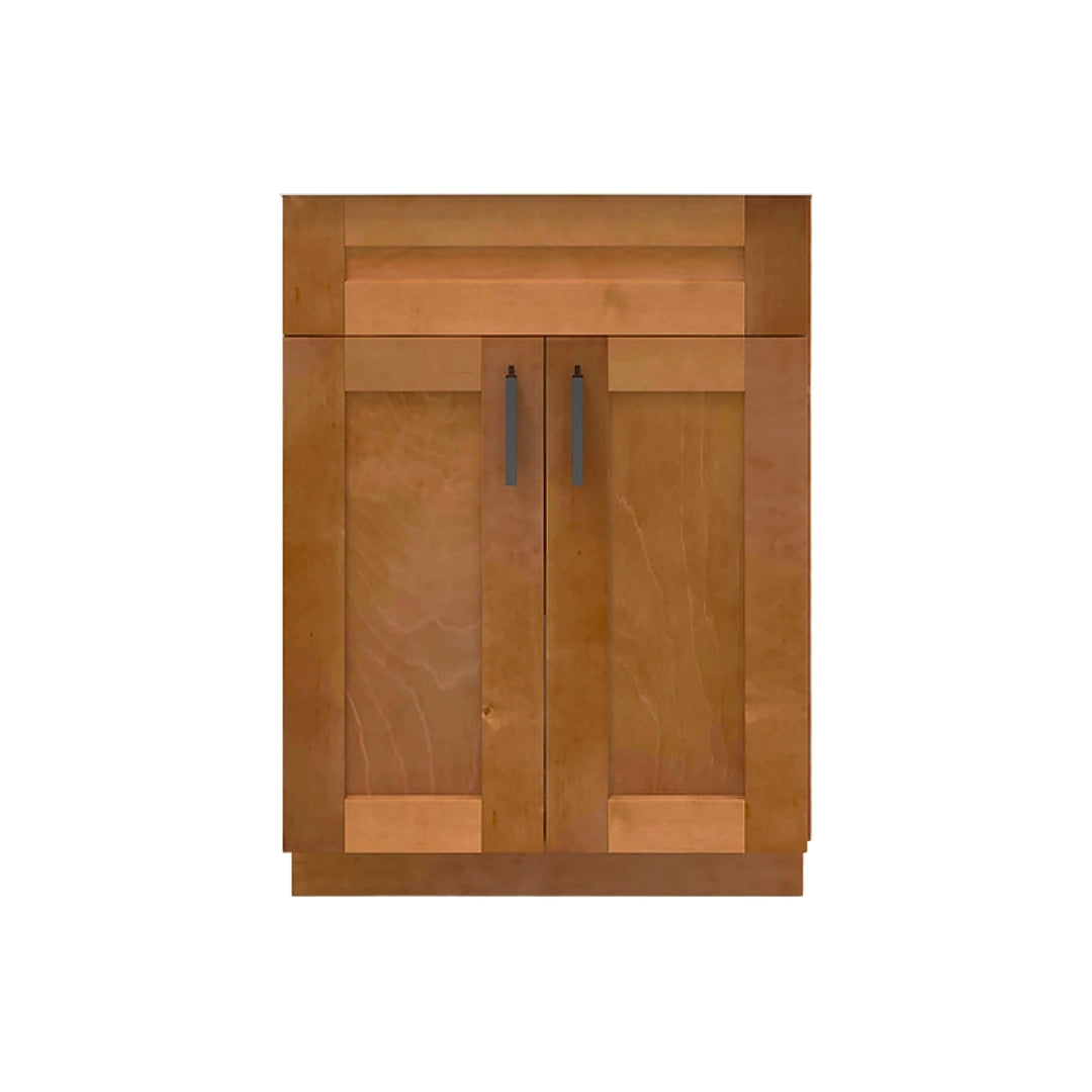 RTA Maple Shaker 24" Freestanding Bathroom Vanity Sink Base with Optional Quartz or Ceramic Countertop
