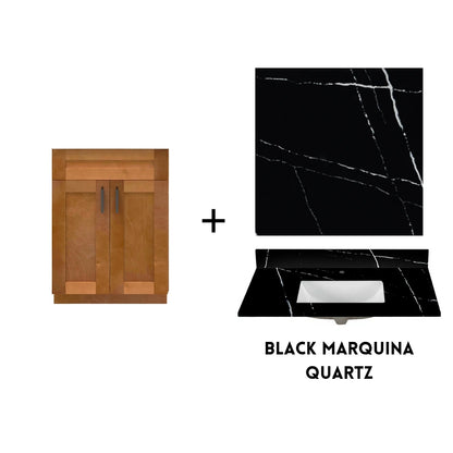 RTA Maple Shaker 24" Freestanding Bathroom Vanity Sink Base with Optional Quartz or Ceramic Countertop