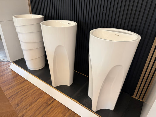 [CLEARANCE] Solid Surface Pedestal Sinks [3 Different Designs]