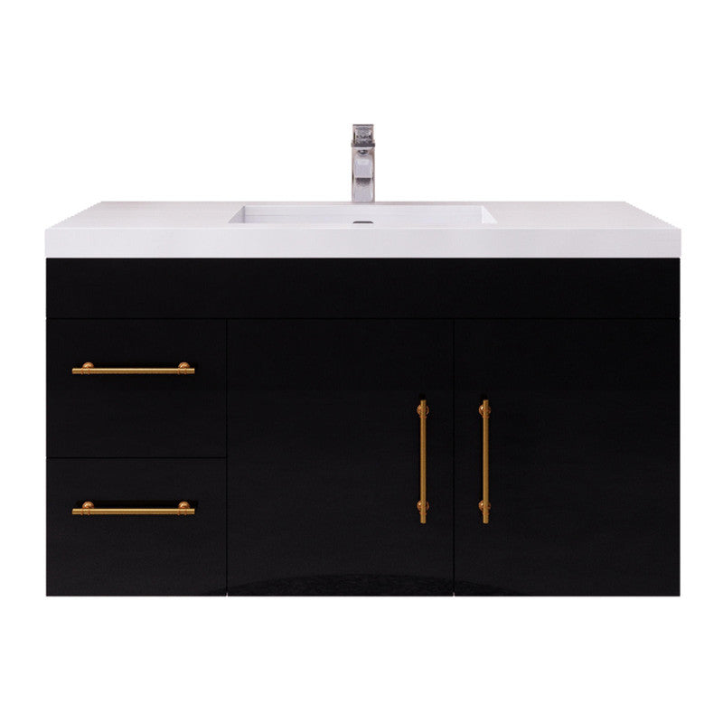 Elsa 42" Wall Mounted Bathroom Vanity with Reinforced Acrylic Integrated Sink Top