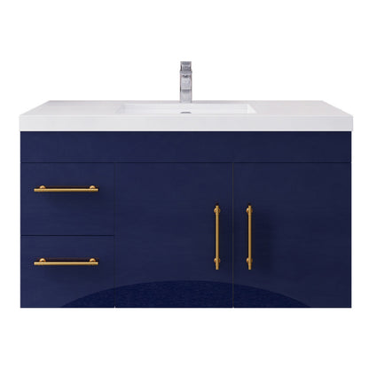 Elsa 42" Wall Mounted Bathroom Vanity with Reinforced Acrylic Integrated Sink Top