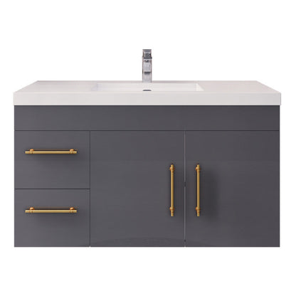 Elsa 42" Wall Mounted Bathroom Vanity with Reinforced Acrylic Integrated Sink Top