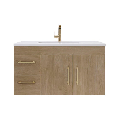 Elsa 42" Wall Mounted Bathroom Vanity with Reinforced Acrylic Integrated Sink Top