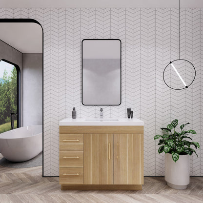 Elsa 42" Freestanding Bathroom Vanity with Reinforced Acrylic Integrated Sink Top