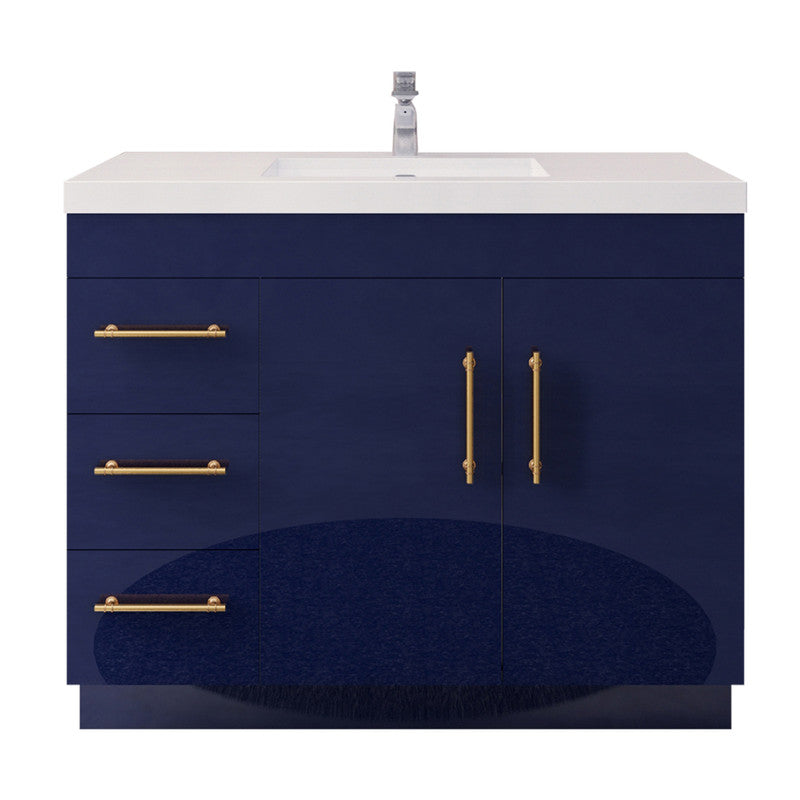 Elsa 42" Freestanding Bathroom Vanity with Reinforced Acrylic Integrated Sink Top