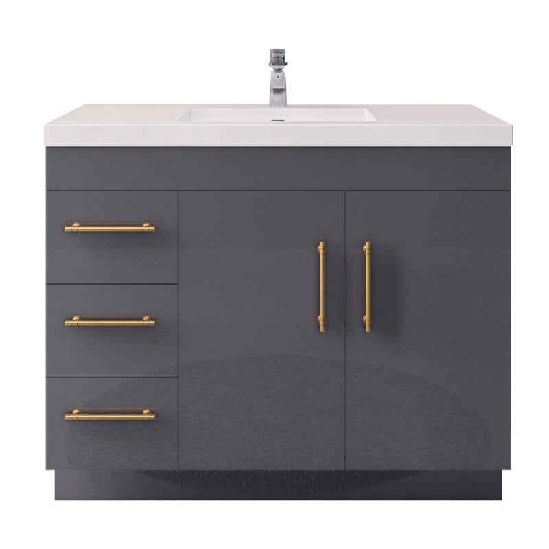 Elsa 42" Freestanding Bathroom Vanity with Reinforced Acrylic Integrated Sink Top