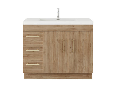 Elsa 42" Freestanding Bathroom Vanity with Reinforced Acrylic Integrated Sink Top