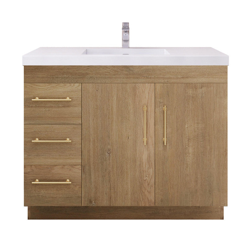 Elsa 42" Freestanding Bathroom Vanity with Reinforced Acrylic Integrated Sink Top