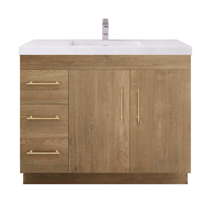 Elsa 42" Freestanding Bathroom Vanity with Reinforced Acrylic Integrated Sink Top