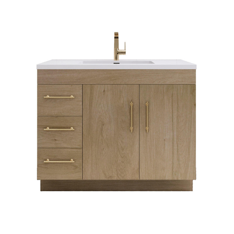 Elsa 42" Freestanding Bathroom Vanity with Reinforced Acrylic Integrated Sink Top
