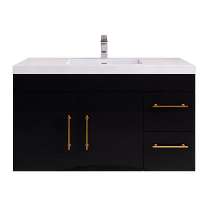 Elsa 42" Wall Mounted Bathroom Vanity with Reinforced Acrylic Integrated Sink Top