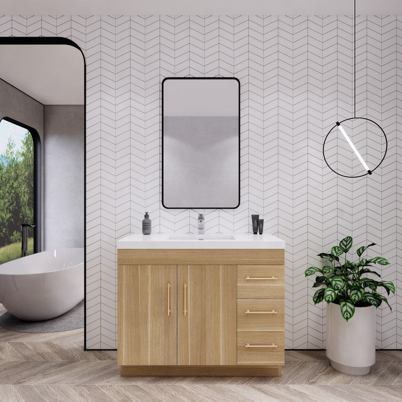 Elsa 42" Freestanding Bathroom Vanity with Reinforced Acrylic Integrated Sink Top