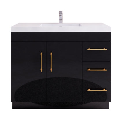 Elsa 42" Freestanding Bathroom Vanity with Reinforced Acrylic Integrated Sink Top