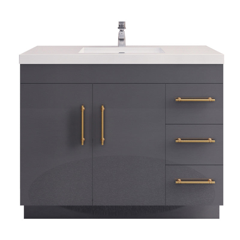 Elsa 42" Freestanding Bathroom Vanity with Reinforced Acrylic Integrated Sink Top