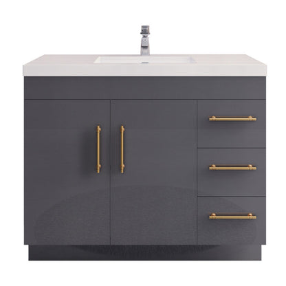 Elsa 42" Freestanding Bathroom Vanity with Reinforced Acrylic Integrated Sink Top