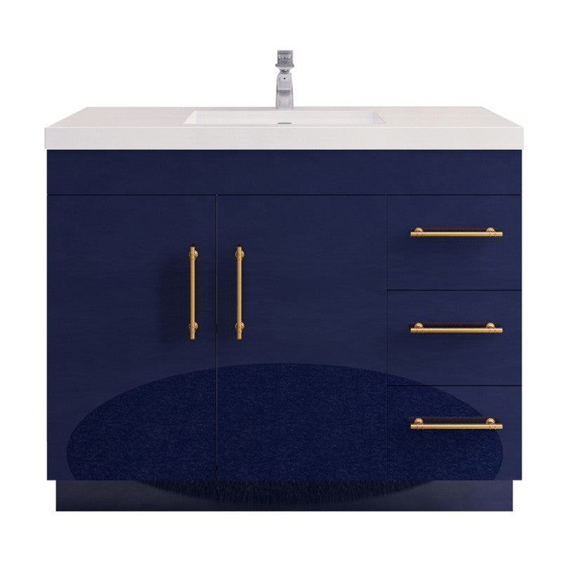 Elsa 42" Freestanding Bathroom Vanity with Reinforced Acrylic Integrated Sink Top
