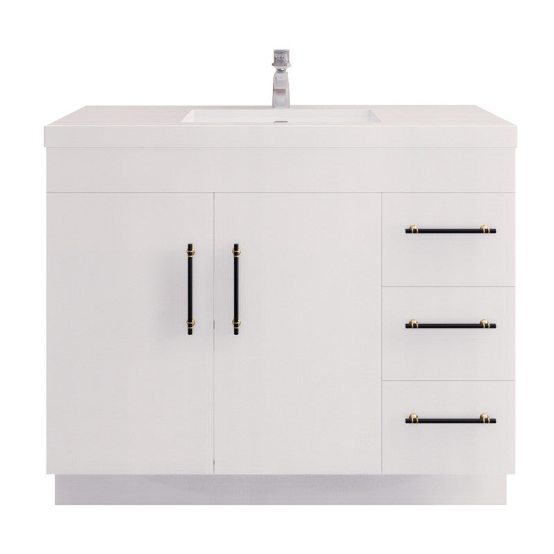 Elsa 42" Freestanding Bathroom Vanity with Reinforced Acrylic Integrated Sink Top