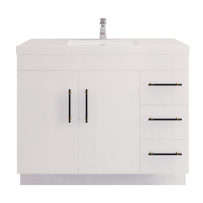 Elsa 42" Freestanding Bathroom Vanity with Reinforced Acrylic Integrated Sink Top
