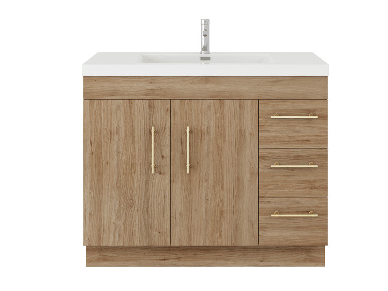 Elsa 42" Freestanding Bathroom Vanity with Reinforced Acrylic Integrated Sink Top