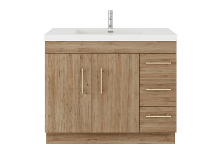 Elsa 42" Freestanding Bathroom Vanity with Reinforced Acrylic Integrated Sink Top